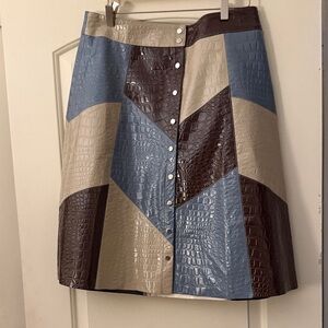 Elegant Patchwork A-Line Skirt